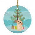 Shih-Tzu Gold #1 Christmas Ceramic Ornament Christmas Tree Hanging Decorations for Home Christmas Holiday, Party, Gift, 3 in, Multicolor