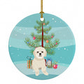 Shih-Tzu Gold #3 Christmas Ceramic Ornament Christmas Tree Hanging Decorations for Home Christmas Holiday, Party, Gift, 3 in, Multicolor