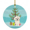 Shih-Tzu Gold #4 Christmas Ceramic Ornament Christmas Tree Hanging Decorations for Home Christmas Holiday, Party, Gift, 3 in, Multicolor