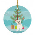 Shih-Tzu Gold #6 Christmas Ceramic Ornament Christmas Tree Hanging Decorations for Home Christmas Holiday, Party, Gift, 3 in, Multicolor
