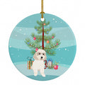 Shih-Tzu Gold #7 Christmas Ceramic Ornament Christmas Tree Hanging Decorations for Home Christmas Holiday, Party, Gift, 3 in, Multicolor