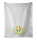 Chihuahua Silver and Tan Easter Kitchen Towel Set of 2 White Dish Towels Decorative Bathroom Hand towel for Hand, Face, Hair, Yoga, Tea, Dishcloth, 19 X 28", White