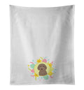 Doodle Chocolate #2 Easter Kitchen Towel Set of 2 White Dish Towels Decorative Bathroom Hand towel for Hand, Face, Hair, Yoga, Tea, Dishcloth, 19 X 28", White