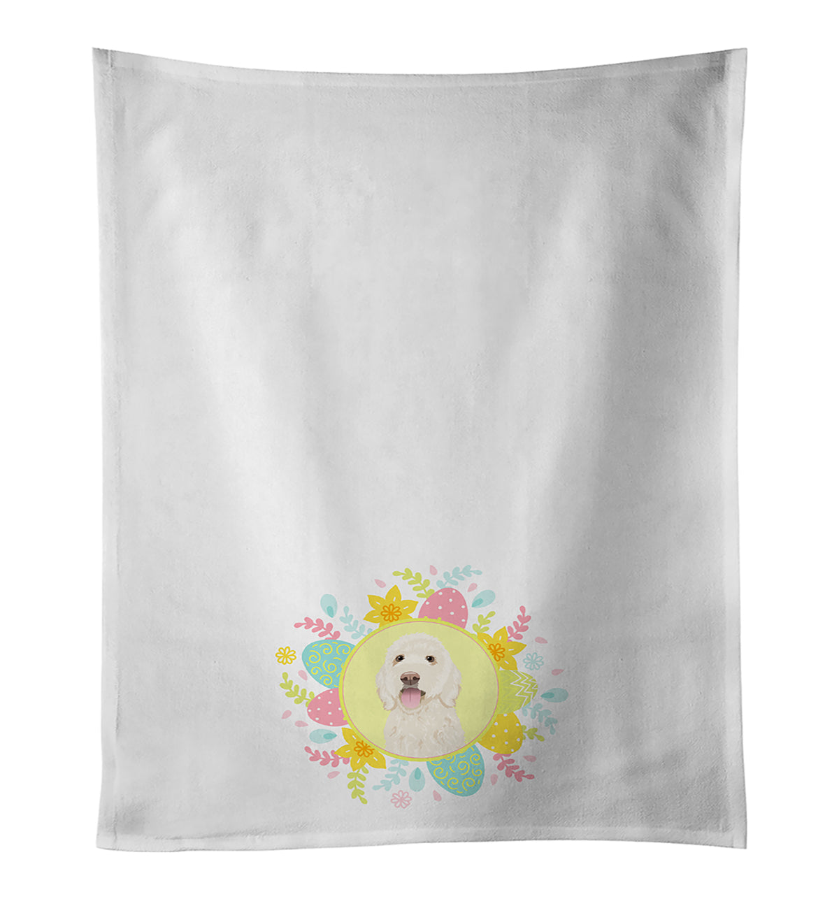 Doodle Cream #5 Easter Kitchen Towel Set of 2 White Dish Towels Decorative Bathroom Hand towel for Hand, Face, Hair, Yoga, Tea, Dishcloth, 19 X 28", White