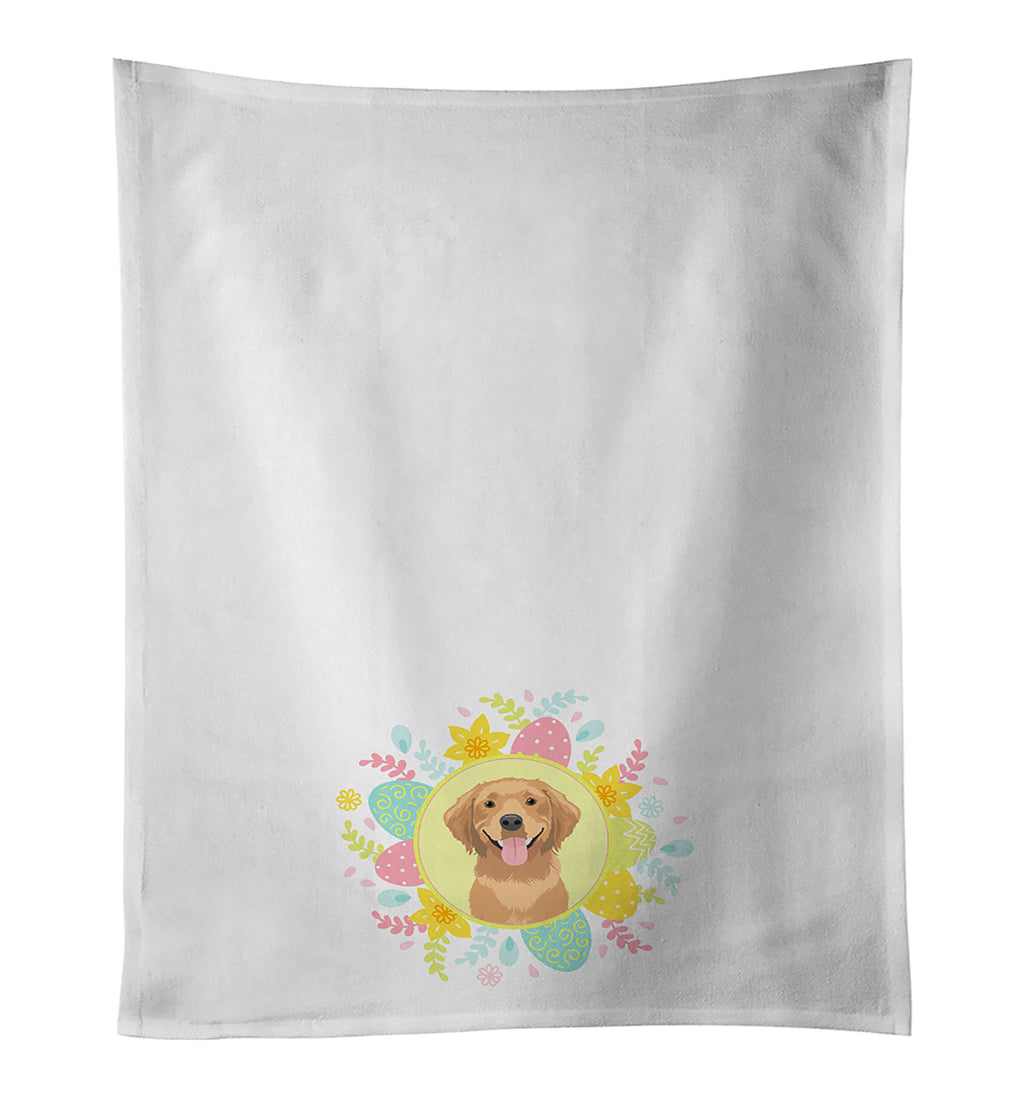 Golden Retriever Red #2 Easter Kitchen Towel Set of 2 White Dish Towels Decorative Bathroom Hand towel for Hand, Face, Hair, Yoga, Tea, Dishcloth, 19 X 28", White