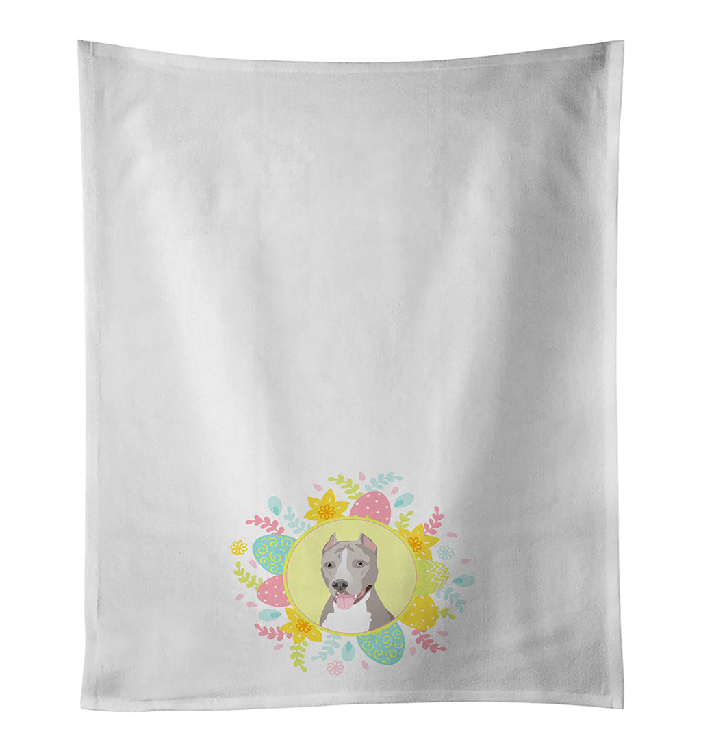 Pit Bull Blue #5 Easter Kitchen Towel Set of 2 White Dish Towels Decorative Bathroom Hand towel for Hand, Face, Hair, Yoga, Tea, Dishcloth, 19 X 28", White