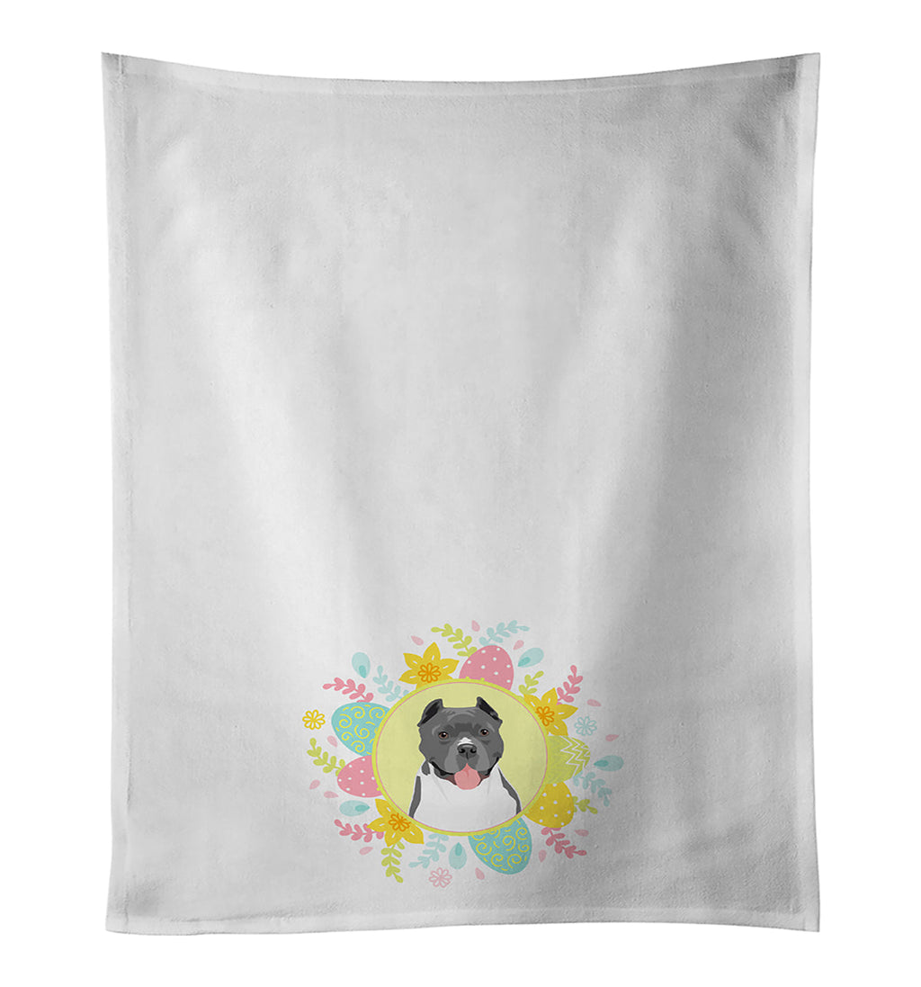 Pit Bull Blue #7 Easter Kitchen Towel Set of 2 White Dish Towels Decorative Bathroom Hand towel for Hand, Face, Hair, Yoga, Tea, Dishcloth, 19 X 28", White