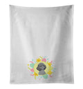 Poodle Standard Gray Easter Kitchen Towel Set of 2 White Dish Towels Decorative Bathroom Hand towel for Hand, Face, Hair, Yoga, Tea, Dishcloth, 19 X 28", White