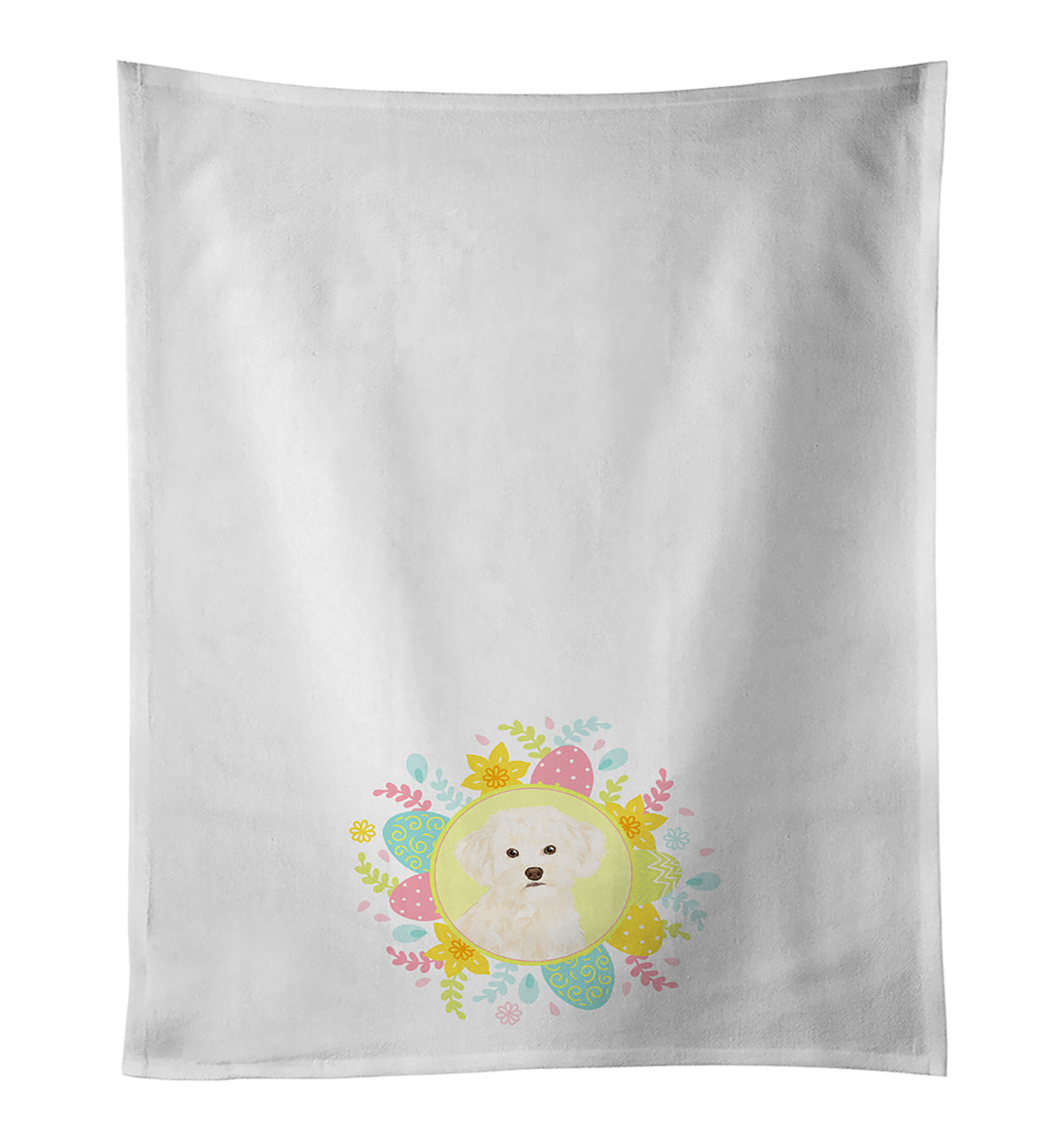 Poodle Toy Cream Easter Kitchen Towel Set of 2 White Dish Towels Decorative Bathroom Hand towel for Hand, Face, Hair, Yoga, Tea, Dishcloth, 19 X 28", White