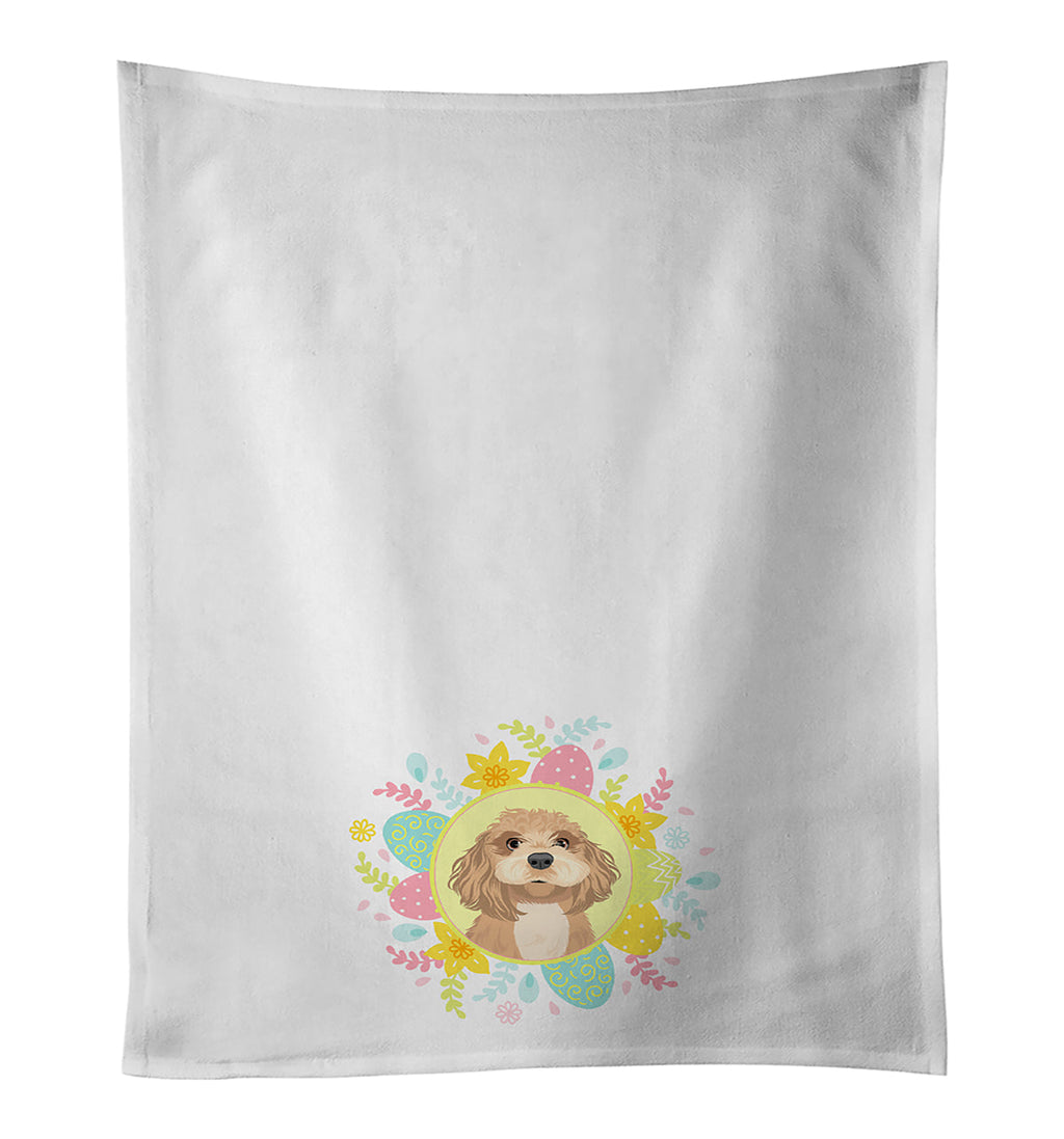 Shih-Tzu Red Easter Kitchen Towel Set of 2 White Dish Towels Decorative Bathroom Hand towel for Hand, Face, Hair, Yoga, Tea, Dishcloth, 19 X 28", White