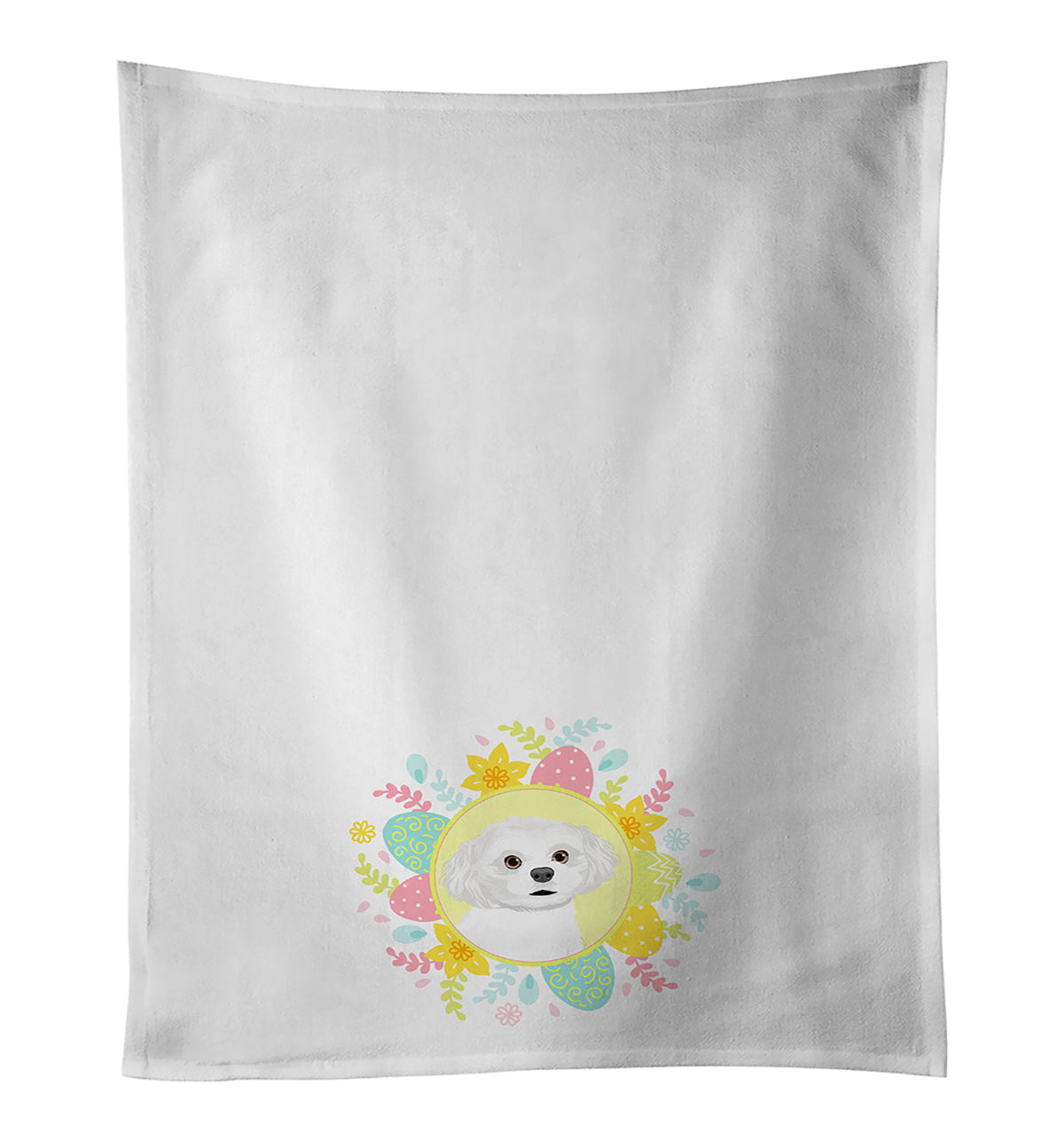 Shih-Tzu Silver and White #1 Easter Kitchen Towel Set of 2 White Dish Towels Decorative Bathroom Hand towel for Hand, Face, Hair, Yoga, Tea, Dishcloth, 19 X 28", White