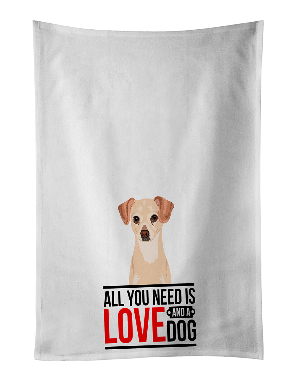 Chihuahua Cream  Kitchen Towel Set of 2 White Dish Towels Decorative Bathroom Hand towel for Hand, Face, Hair, Yoga, Tea, Dishcloth, 19 X 28", White