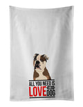 English Bulldog Chocolate Tan Kitchen Towel Set of 2 White Dish Towels Decorative Bathroom Hand towel for Hand, Face, Hair, Yoga, Tea, Dishcloth, 19 X 28", White