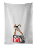 English Bulldog Fawn and White Kitchen Towel Set of 2 White Dish Towels Decorative Bathroom Hand towel for Hand, Face, Hair, Yoga, Tea, Dishcloth, 19 X 28", White