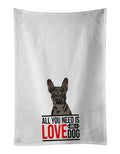 French Bulldog Chocolate Kitchen Towel Set of 2 White Dish Towels Decorative Bathroom Hand towel for Hand, Face, Hair, Yoga, Tea, Dishcloth, 19 X 28", White