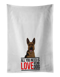 German Shepherd Black and Tan #2 Kitchen Towel Set of 2 White Dish Towels Decorative Bathroom Hand towel for Hand, Face, Hair, Yoga, Tea, Dishcloth, 19 X 28", White