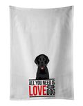 Labrador Retriever Black #3 Kitchen Towel Set of 2 White Dish Towels Decorative Bathroom Hand towel for Hand, Face, Hair, Yoga, Tea, Dishcloth, 19 X 28", White