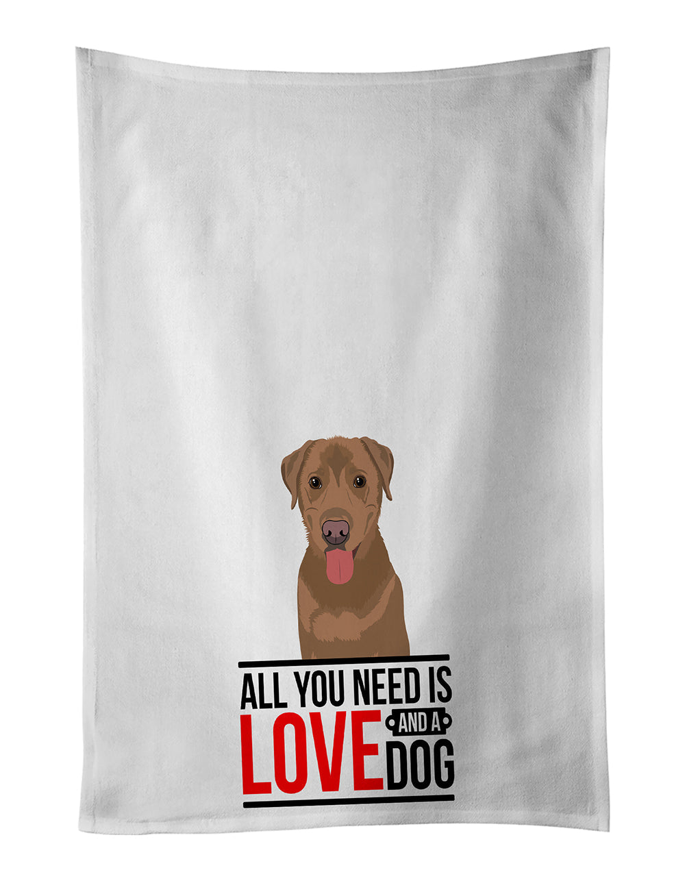 Labrador Retriever Red Kitchen Towel Set of 2 White Dish Towels Decorative Bathroom Hand towel for Hand, Face, Hair, Yoga, Tea, Dishcloth, 19 X 28", White