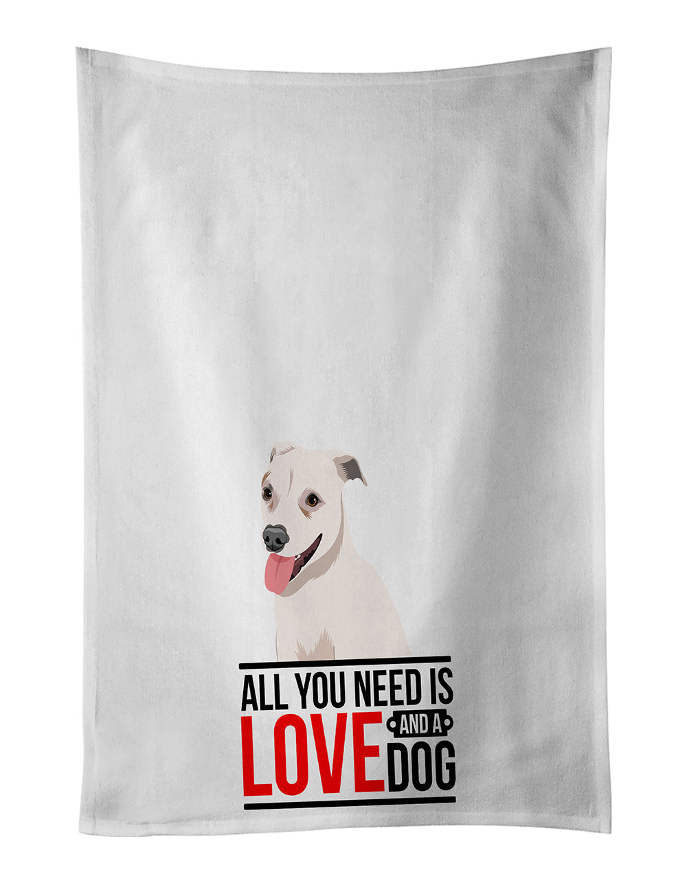 Pit Bull Puppy Kitchen Towel Set of 2 White Dish Towels Decorative Bathroom Hand towel for Hand, Face, Hair, Yoga, Tea, Dishcloth, 19 X 28", White