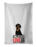 Rottweiler Black and Rust Kitchen Towel Set of 2 White Dish Towels Decorative Bathroom Hand towel for Hand, Face, Hair, Yoga, Tea, Dishcloth, 19 X 28", White