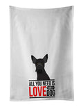 Schnauzer Black #2 Kitchen Towel Set of 2 White Dish Towels Decorative Bathroom Hand towel for Hand, Face, Hair, Yoga, Tea, Dishcloth, 19 X 28", White