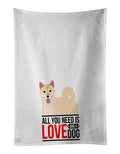Shiba Inu Cream #1 Kitchen Towel Set of 2 White Dish Towels Decorative Bathroom Hand towel for Hand, Face, Hair, Yoga, Tea, Dishcloth, 19 X 28", White