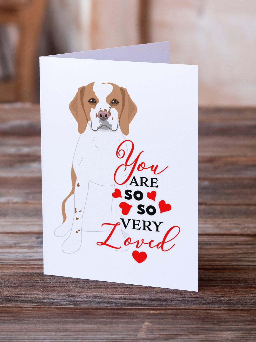 Beagle Red and White Red Ticked #1 so Loved Greeting Cards Pack of 8 Blank Cards with Envelopes Whimsical A7 Size 5x7