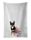 Chihuahua Tricolor #2 so Loved Kitchen Towel Set of 2 White Dish Towels Decorative Bathroom Hand towel for Hand, Face, Hair, Yoga, Tea, Dishcloth, 19 X 28", White