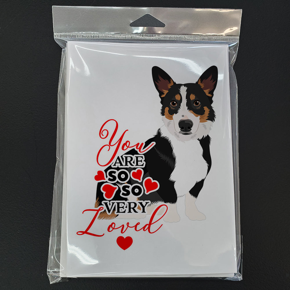 Pembroke Welsh Corgi Tricolor Black-Headed #1 so Loved Greeting Cards Pack of 8 Blank Cards with Envelopes Whimsical A7 Size 5x7