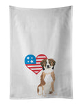 Australian Shepherd Red Tricolor #1 Patriotic Kitchen Towel Set of 2 White Dish Towels Decorative Bathroom Hand towel for Hand, Face, Hair, Yoga, Tea, Dishcloth, 19 X 28", White