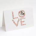 Basset Hound #7 LOVE Greeting Cards Pack of 8 Blank Cards with Envelopes Whimsical A7 Size 5x7