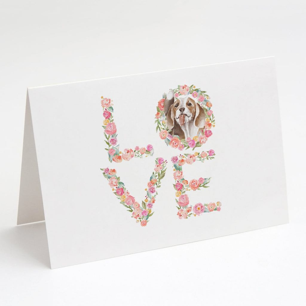 Beagle #1 LOVE Greeting Cards Pack of 8 Blank Cards with Envelopes Whimsical A7 Size 5x7