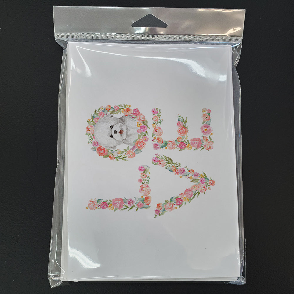 Bichon Frise #2 LOVE Greeting Cards Pack of 8 Blank Cards with Envelopes Whimsical A7 Size 5x7