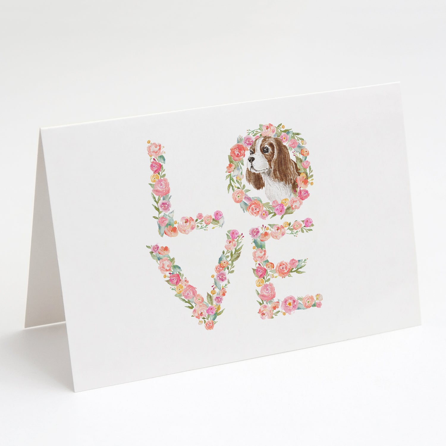 Cavalier Spaniel Blenheim #5 LOVE Greeting Cards Pack of 8 Blank Cards with Envelopes Whimsical A7 Size 5x7