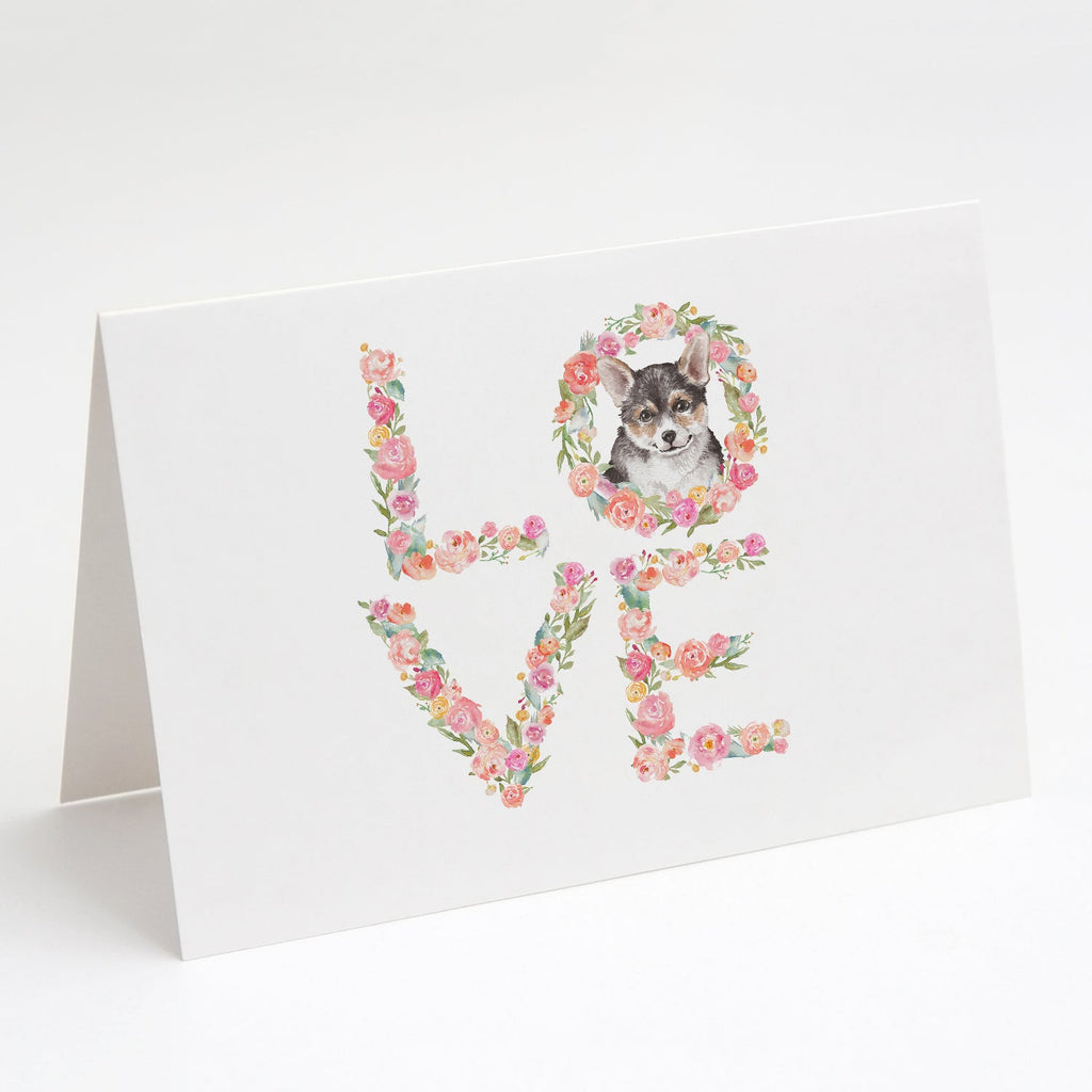 Corgi #7 LOVE Greeting Cards Pack of 8 Blank Cards with Envelopes Whimsical A7 Size 5x7