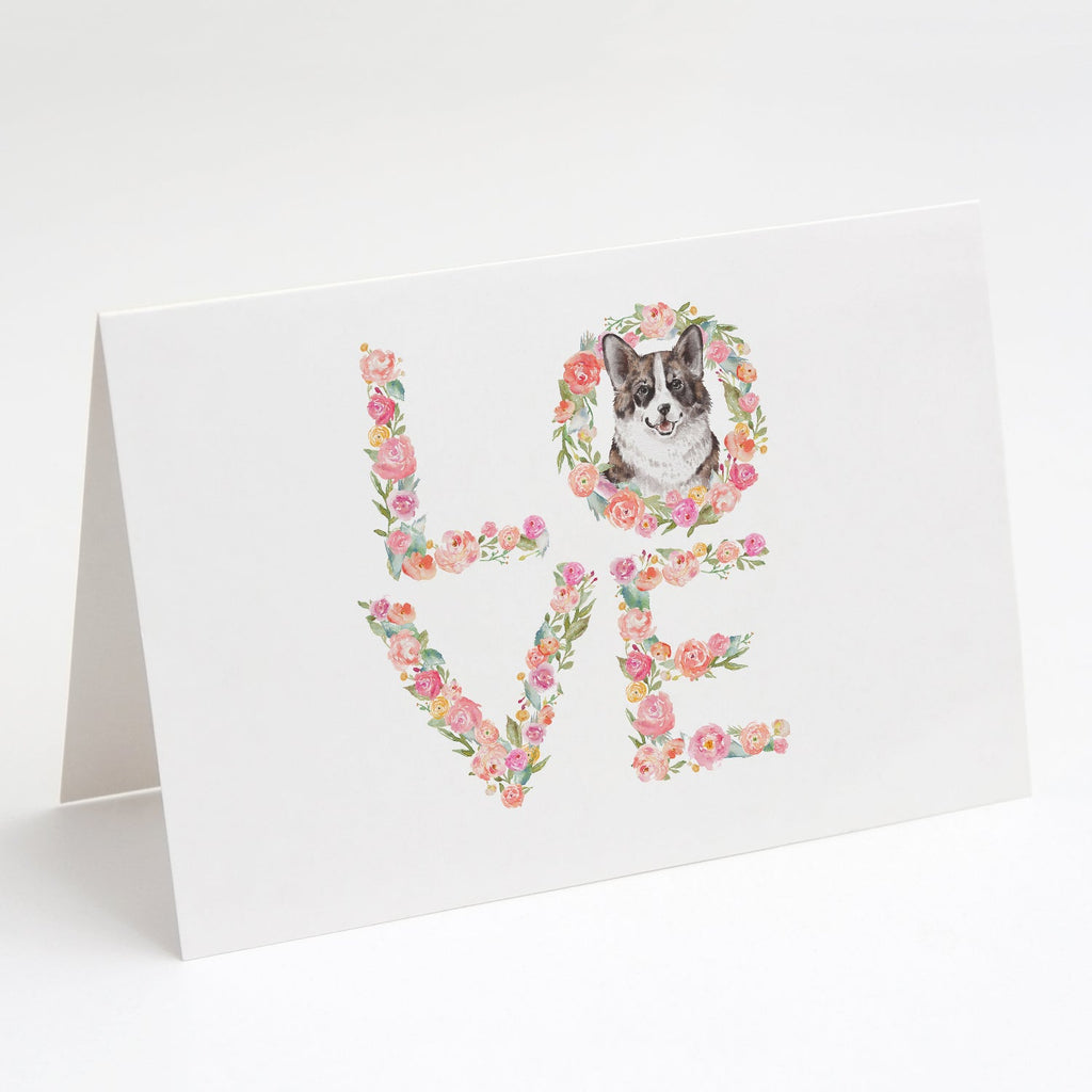 Corgi #12 LOVE Greeting Cards Pack of 8 Blank Cards with Envelopes Whimsical A7 Size 5x7
