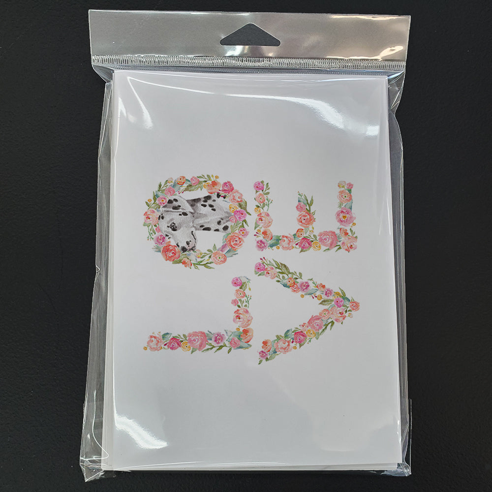 Dalmatian #5 LOVE Greeting Cards Pack of 8 Blank Cards with Envelopes Whimsical A7 Size 5x7