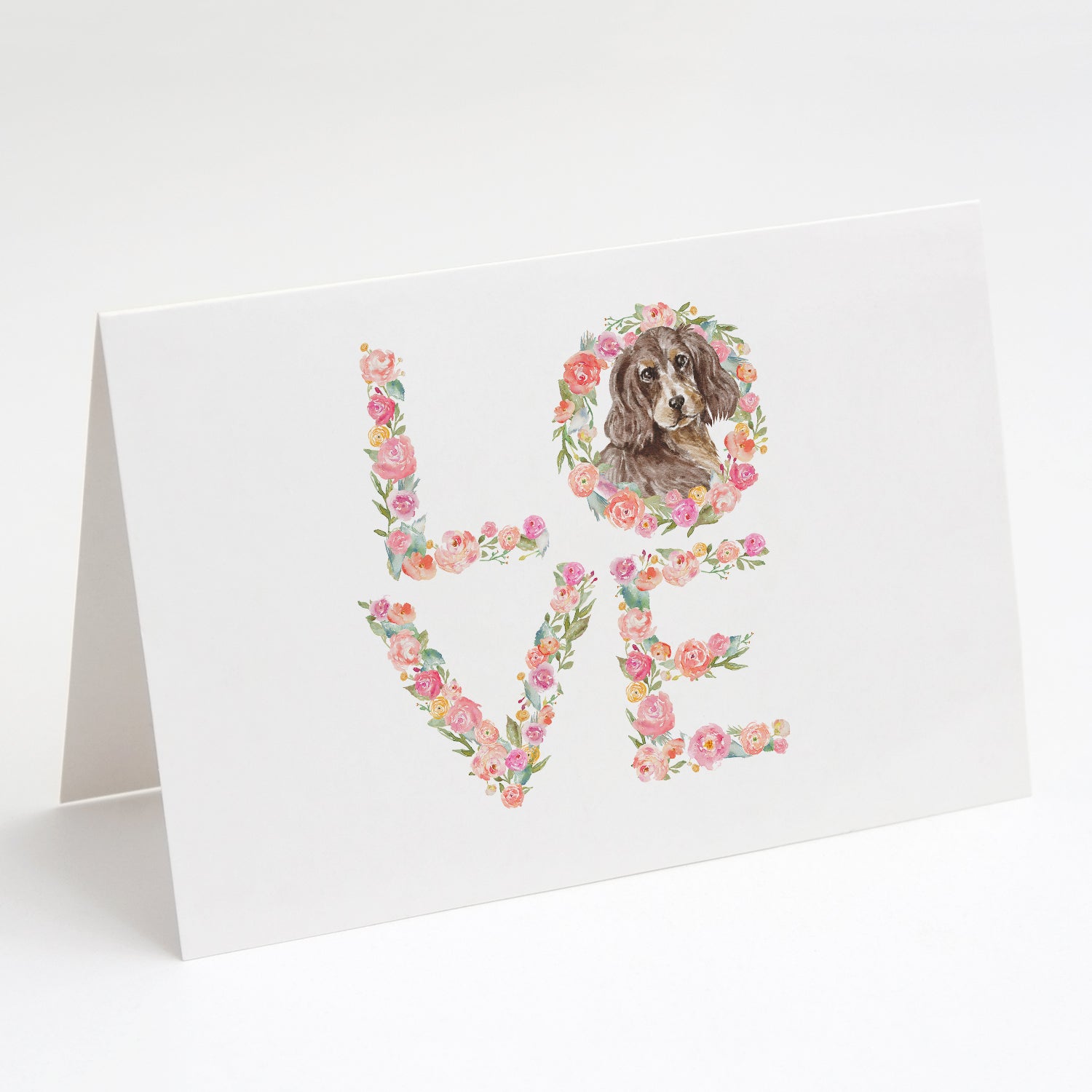 Cocker Spaniel #5 LOVE Greeting Cards Pack of 8 Blank Cards with Envelopes Whimsical A7 Size 5x7