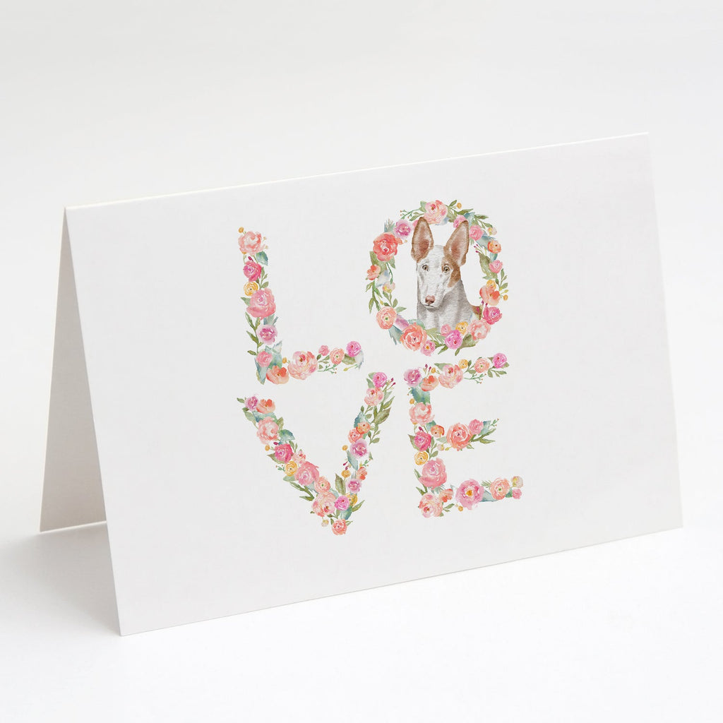 Ibizan Hound #4 LOVE Greeting Cards Pack of 8 Blank Cards with Envelopes Whimsical A7 Size 5x7