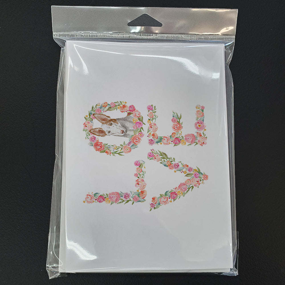 Ibizan Hound #4 LOVE Greeting Cards Pack of 8 Blank Cards with Envelopes Whimsical A7 Size 5x7