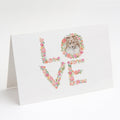 Sheltie #5 LOVE Greeting Cards Pack of 8 Blank Cards with Envelopes Whimsical A7 Size 5x7