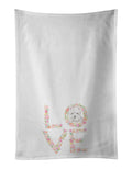 Westie #6 LOVE Kitchen Towel Set of 2 White Dish Towels Decorative Bathroom Hand towel for Hand, Face, Hair, Yoga, Tea, Dishcloth, 19 X 28", White