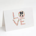 Border Collie Love Greeting Cards Pack of 8 Blank Cards with Envelopes Whimsical A7 Size 5x7