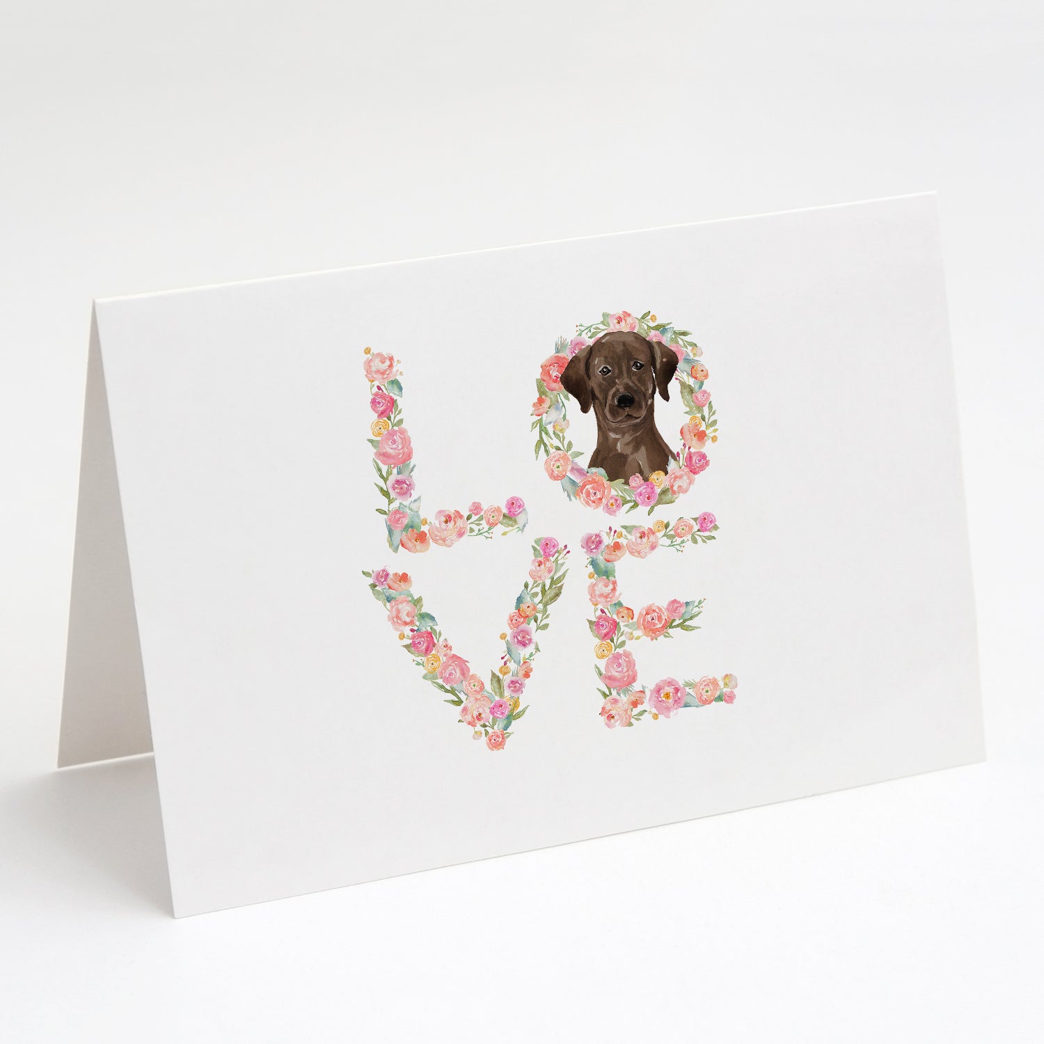 Chocolate Labrador Retriever Love Greeting Cards Pack of 8 Blank Cards with Envelopes Whimsical A7 Size 5x7
