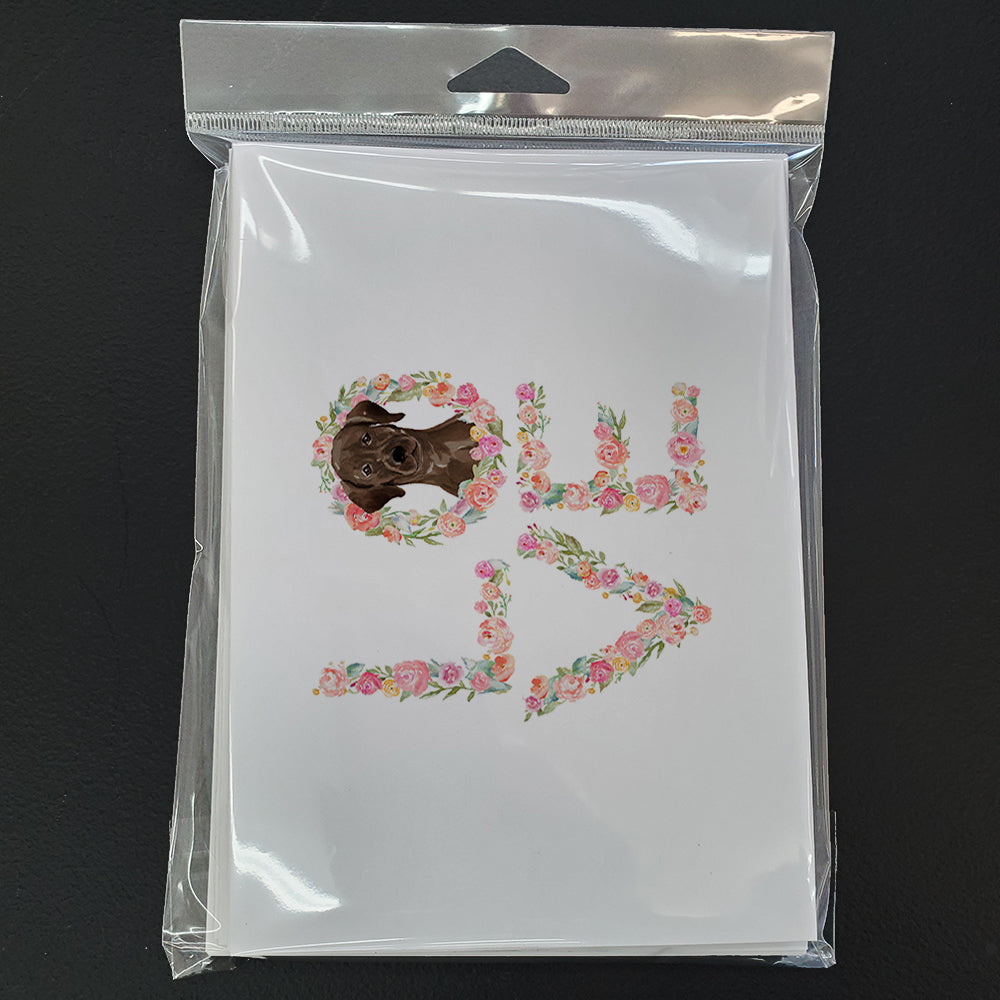 Chocolate Labrador Retriever Love Greeting Cards Pack of 8 Blank Cards with Envelopes Whimsical A7 Size 5x7