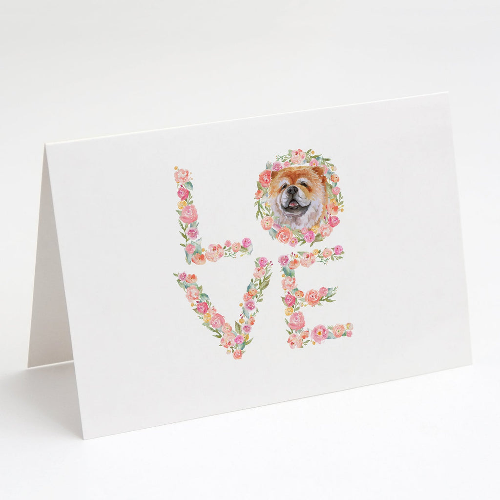 Chow Chow #2 Love Greeting Cards Pack of 8 Blank Cards with Envelopes Whimsical A7 Size 5x7