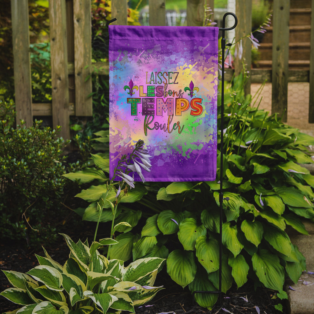 Laissex Les bons Temps Rouler Mardi Gras Garden Flag Mailbox Decorative Yard Banner Outside Patio Artwork for Flower Beds, Garden Size, Multicolor