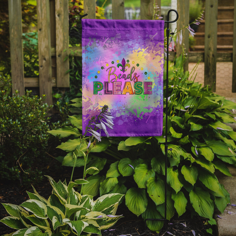 Beads Please Mardi Gras Garden Flag Mailbox Decorative Yard Banner Outside Patio Artwork for Flower Beds, Garden Size, Multicolor