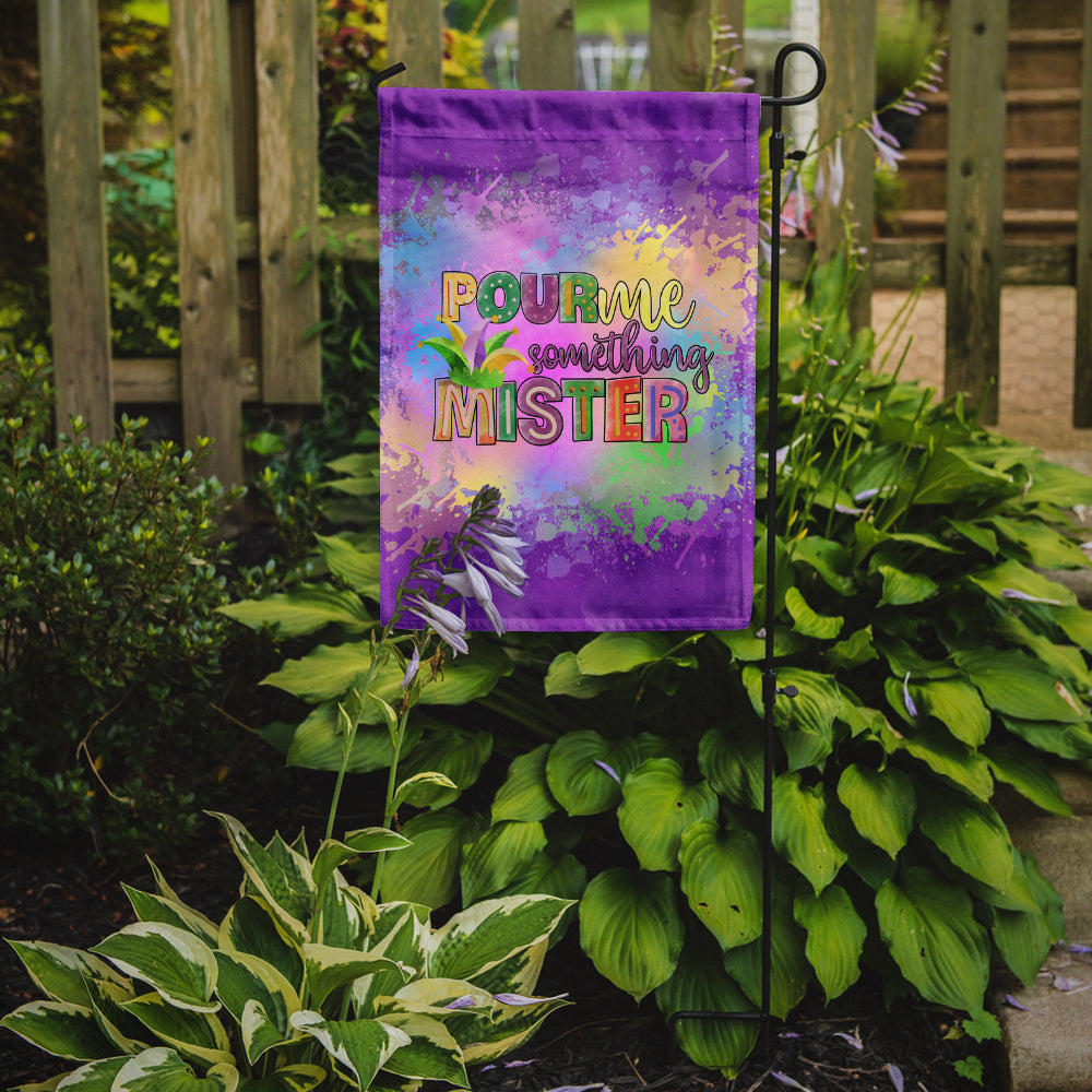 Pour Me Something Mister Mardi Gras Garden Flag Mailbox Decorative Yard Banner Outside Patio Artwork for Flower Beds, Garden Size, Multicolor
