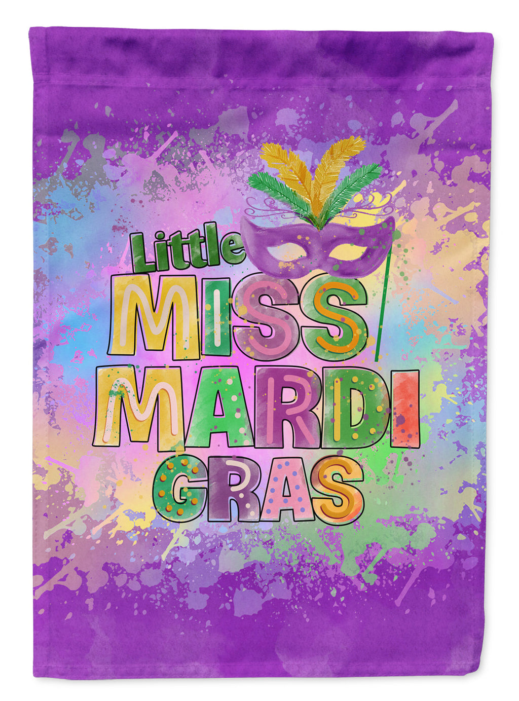 Little Miss Mardi Gras Garden Flag Mailbox Decorative Yard Banner Outside Patio Artwork for Flower Beds, Garden Size, Multicolor